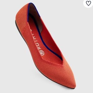 Rothy’s Point Flat Shoe in Persimmon